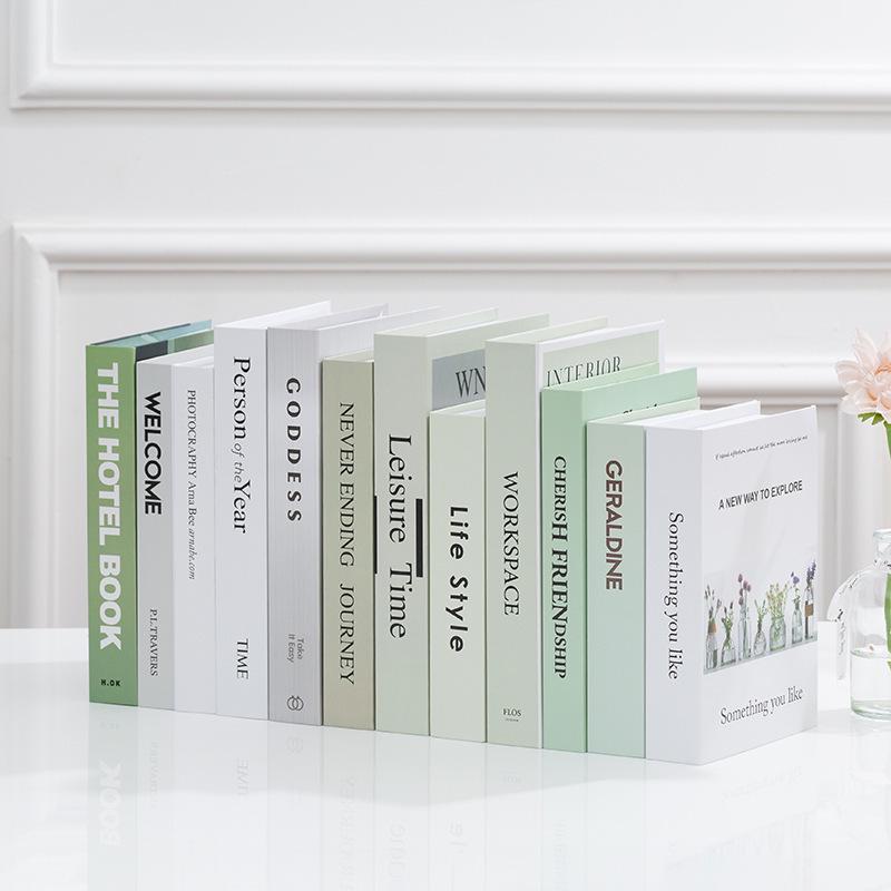 Green Faux Book Decor for Living Room TV Cabinet Display