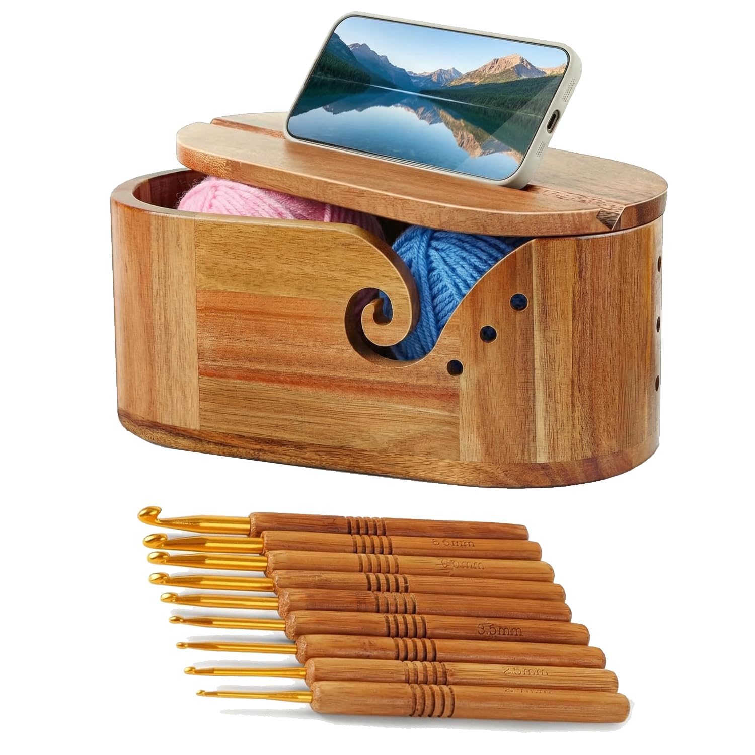 

Acidea Деревянный Держатель для Пряжи для Вязания Натуральное Дерево Держатель для Пряжи с 9 Спицами Держатель для Телефона и Хранение для Пряжи для Вязания Крючком Вязание Крючком Вязание Крючком Вязание Крючком Шитье