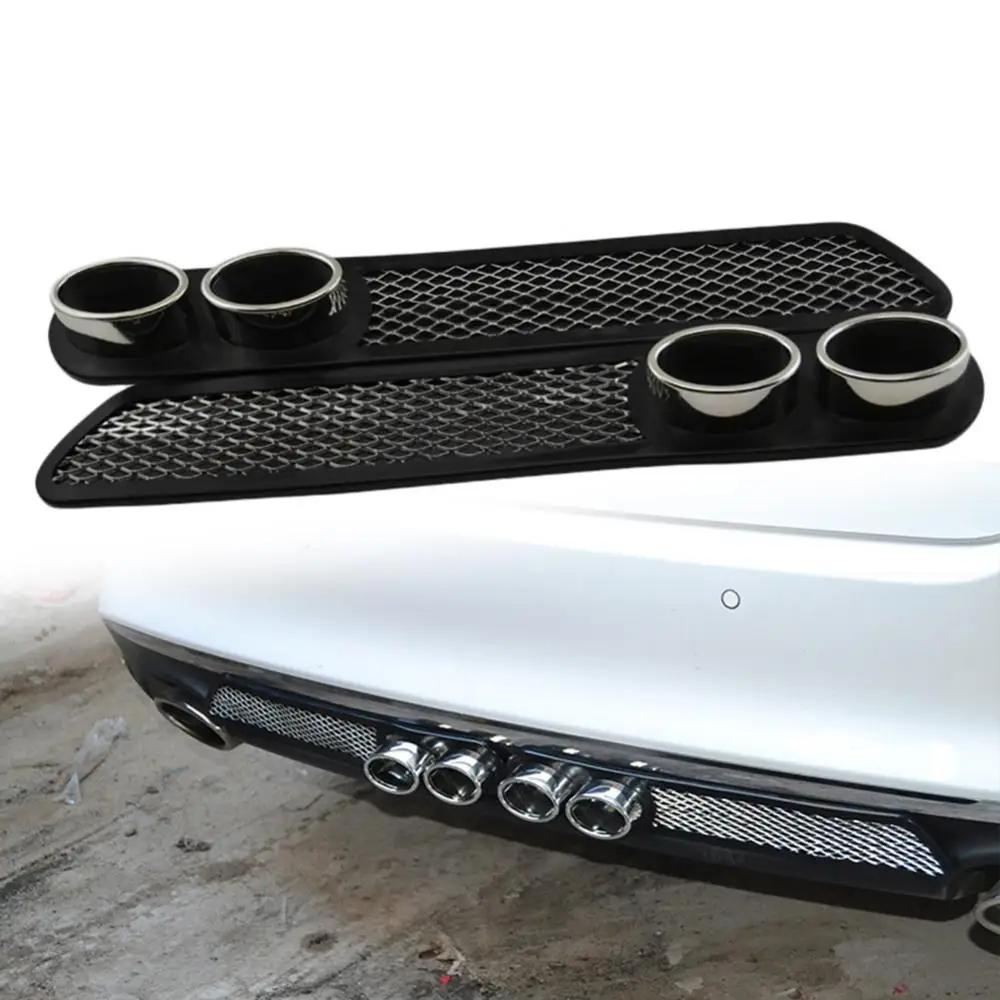 1 Pair 3D Fake Exhaust Tip - Universal Installation for Car Rear Bumper, Decorative Muffler Pipe