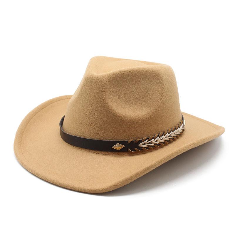 Punk Wool Felt Hat With Wide Brim And Sun Protection For Men And Women In Fall Winter