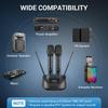 Bluetooth Wireless Microphones, Rechargeable UHF Cordless Microphone System for Home Party, Metal Dual Handheld for Home Karaoke, Church, Party