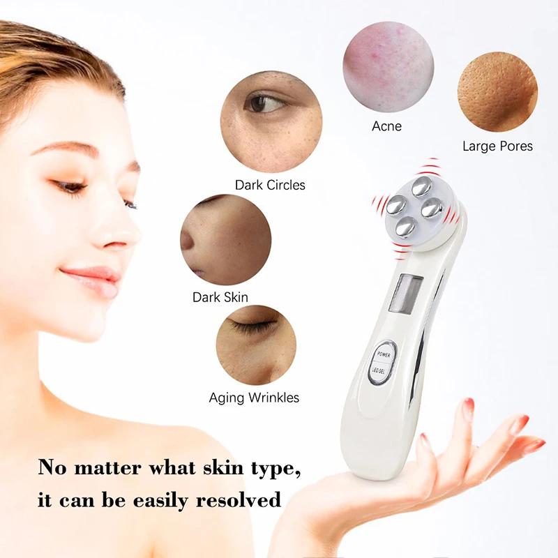 5-IN-1 RF Radio Frequency EMS Electroporation LED Photon Beauty Device Face Massager Skin Lifting Tighten Skin Care Anti-Wrinkle