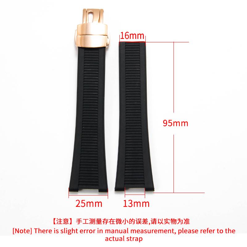 For Patek Philippe Nautilus Watch Strap 5711/5712/5726 Special Concave Interface Waterproof Silicone Watch Accessories 25x13mm