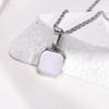 Square A-Z Initial Letters Necklaces for Men Boys,Stainless Steel Geometric Pendant with Box Rope Chain Collar,Gift Jewelry