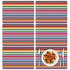 Colorful Floral Spring Plastic Placemats Set of 6,Summer Watercolor Flowers Place Mats,Washable Table Mats