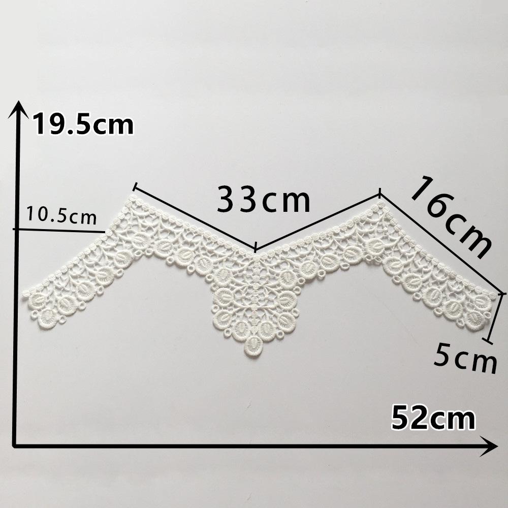 

White Hollow Lace Embroidery Water-Soluble Milk Silk Decorative Collar Dly Sewing Dance Dress Clothing Accessories Style 1723 (1 piece)