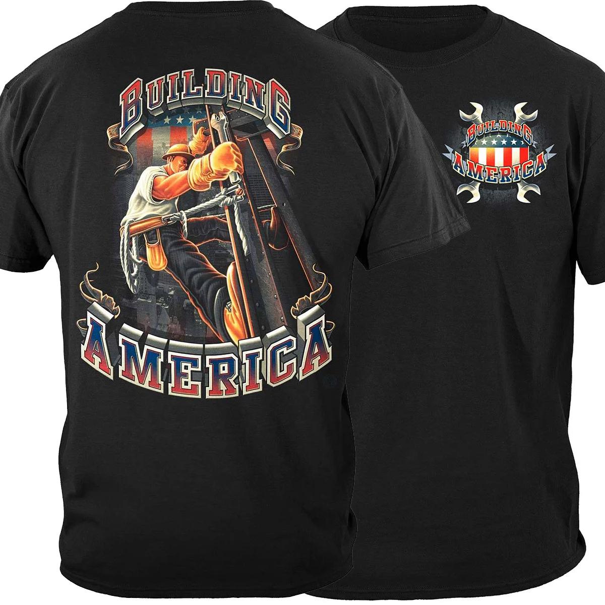 

Proud Profession America Building Worker Gift T Shirt New 100% Cotton Short Sleeve O-Neck T-shirt Casual Mens Top - Men s Sum... S разноцветный