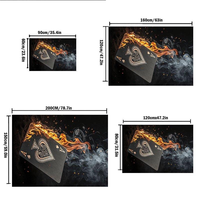 Black Burning Ace of Spades Playing Card - Unique Poker Deck AccessoryOffice Mat Home Decor Office Desk Chair Carpet for office ph101
