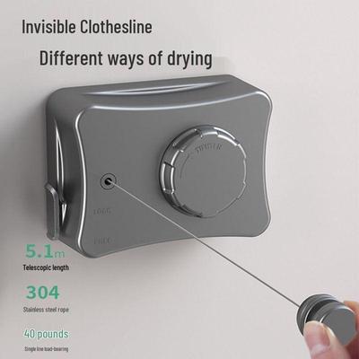 Punch-Free Retractable Invisible Clothesline for Indoor and Balcony Use