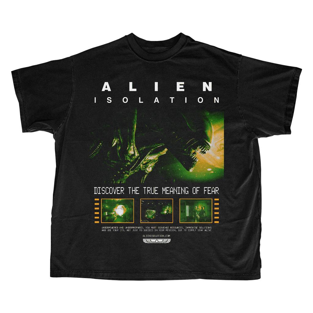 Alien Isolation Xenomorph Maglietta Retro Survival Horror per Uomo Donna Grafica Vintage Gioco Horror