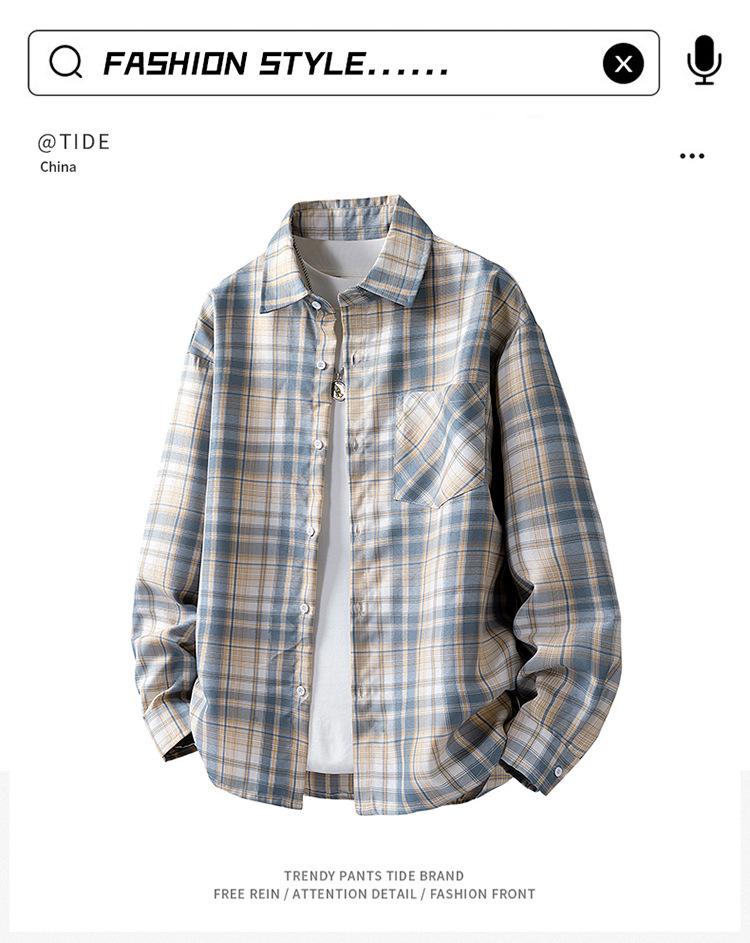 2025 Unisex Retro Plaid Long-Sleeve Shirt - Summer Casual Loose Fit