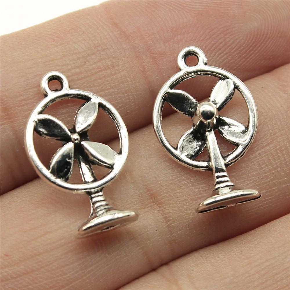 10pcs Daily Necessities Charms Umbrella Hair Dryer Broom Sofa Globe Pendants Jewelry Making Antique Silver Color