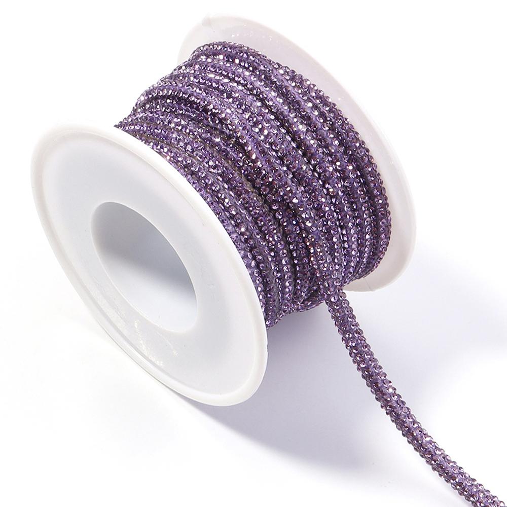 5Yards/Lot 4mm Glass Rhinestones Rope Round Tube Glitter Diamond Cord For DIY Jewelry Making Headwear Shoelace Decoration