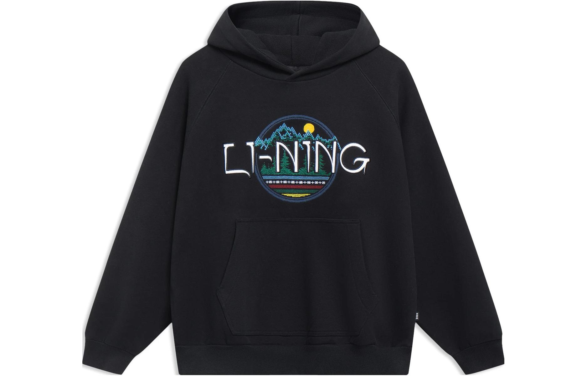 Толстовки Li Ning Унисекс Черные С капюшоном Умеренный Обычный AWDT257-1 XXL