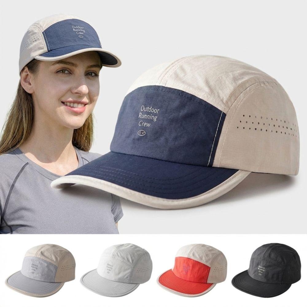 Embroidered Letter 5 Panel Baseball Cap Contrast Color Sun Hat Casual Sports Cap  Unisex