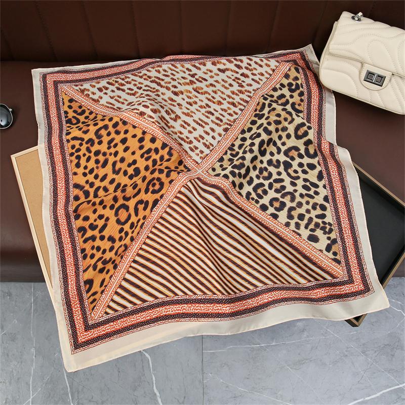 Fashion Leopard Print Silk Hairbands Scarf Women 2026 New Elagant Bandana Neck Kerchief Head Bands Foulard Female Scarfs