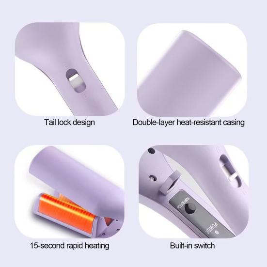 Yousheng Hair Curling Iron 4 Temperature Adjustable French Wave Hair Curler Quick Heating Electric Hair Crimper Waver Women Wavy Hair Curling Wand