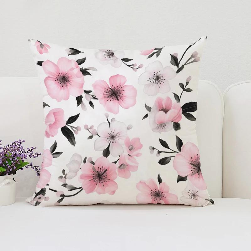 Cushion Covers for Decorative Cushions Japanese Cherry Blossom Pillowcases for Pillows 45x45 Luxury Cushion Cover Pillow Cases