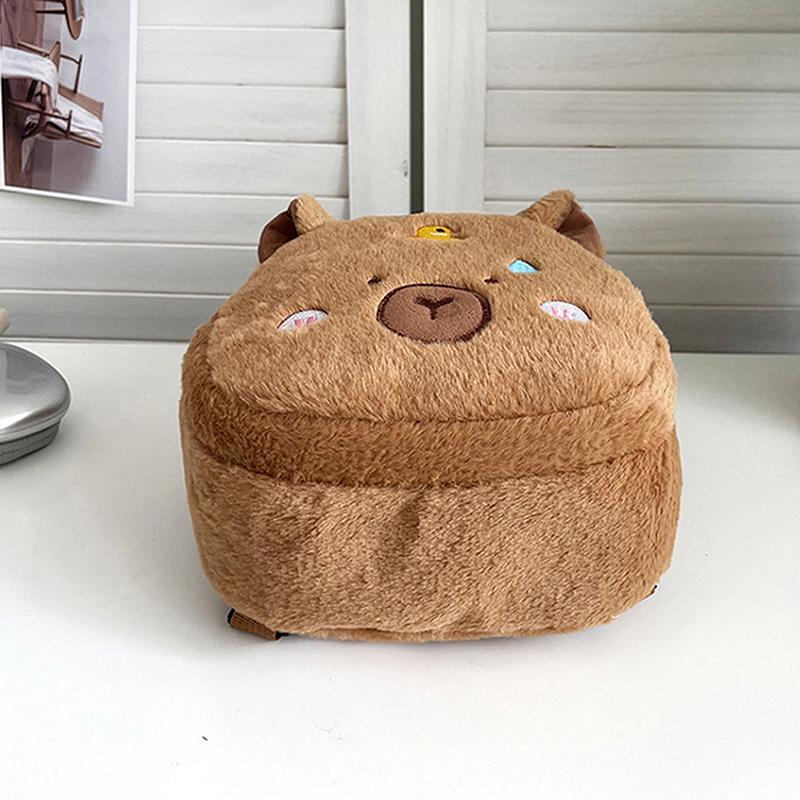 Capybara Doll Plush Backpacks Portable Cartoon Animals Cute Capybara Backpack Plush Women Bag Gift For Girls Kids