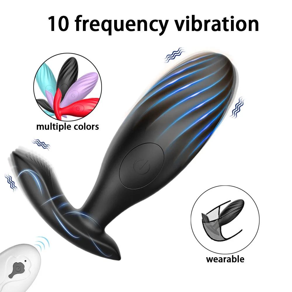 Vibrator 10 Speeds Anal Butt Plug Prostate Vibrating Massager Remote Control Female Masturbator Sex Toy for Women Men
