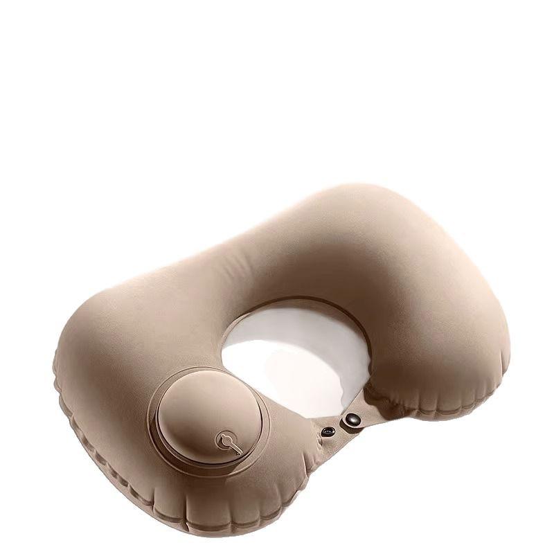 Inflatable U-Shaped Travel Neck Pillow for Airplanes & Trains