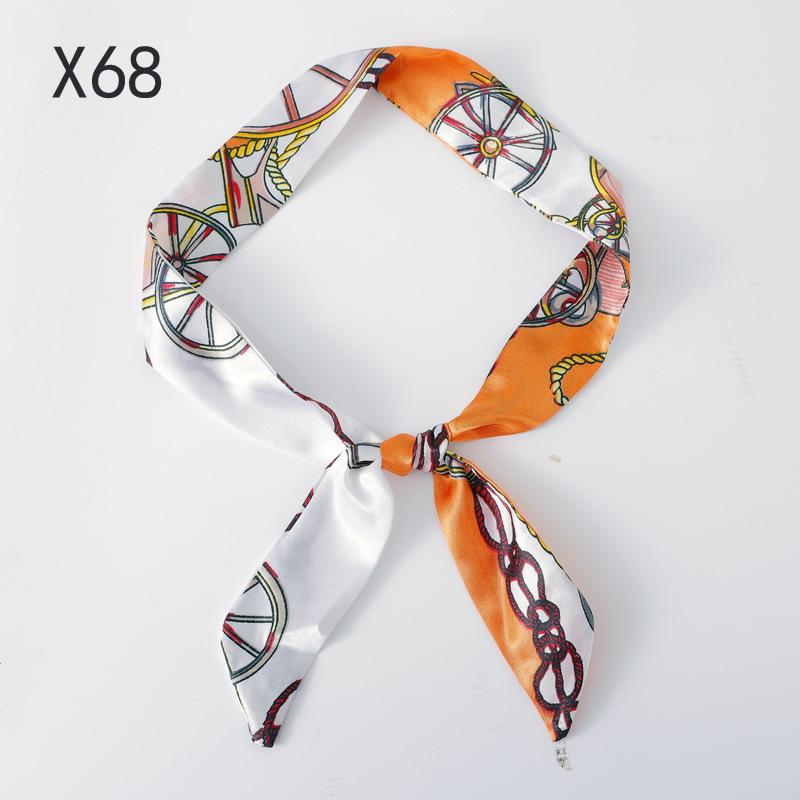 Striped Angled Silk Scarf & Headband: Double-Layer, Versatile Ribbon for Bags and Gift Boxes
