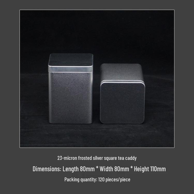 Frosted Solid Color Square Tea Tin - C52 Sealed Iron Box