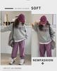 2024 Girls' Stylish Two-Piece Suit: Casual Sweatshirt & Sports Pants for Big Kids