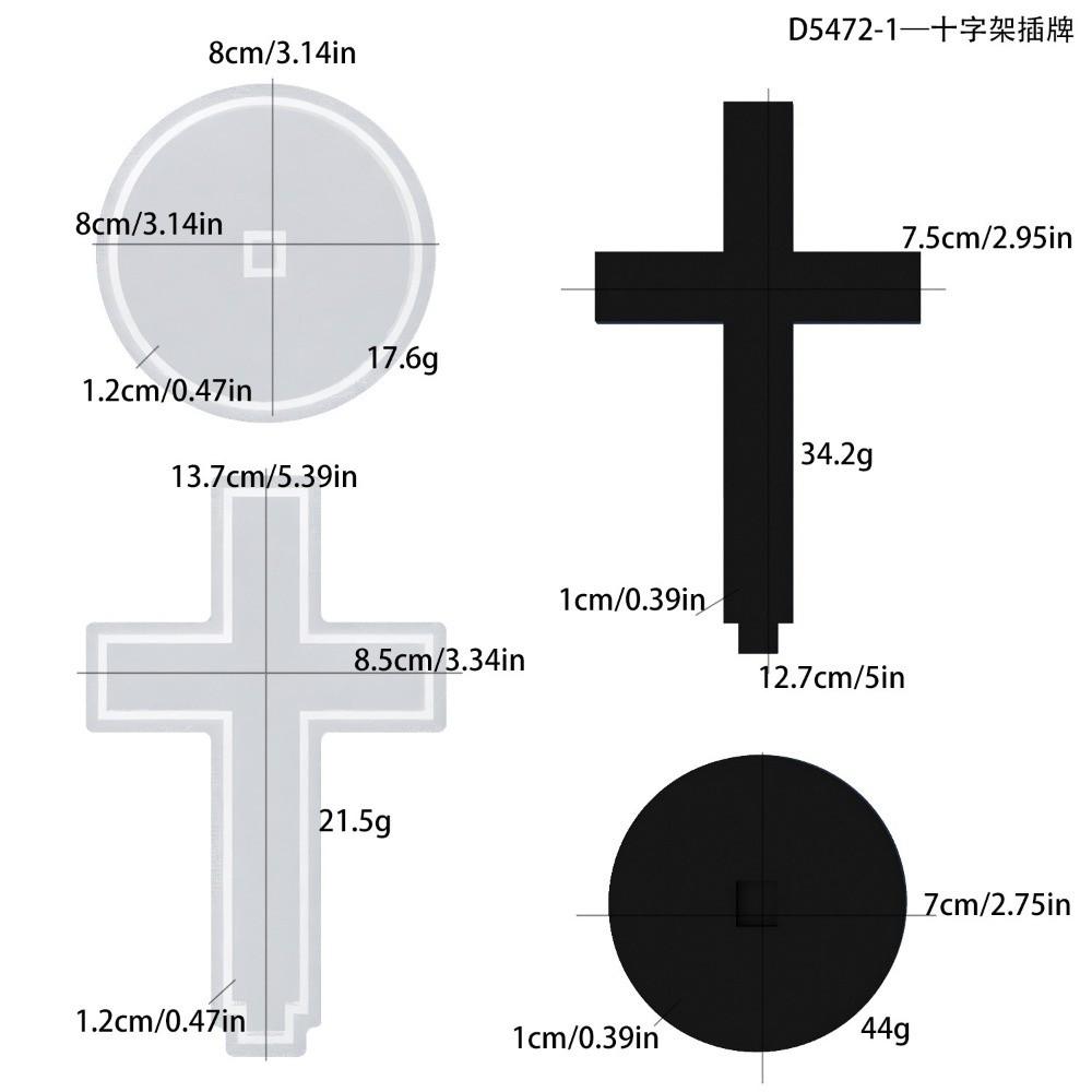 Cross-Shaped Resin Casting Molds Standing Cross Cross Molds New Silicone Molds Halloween Candle