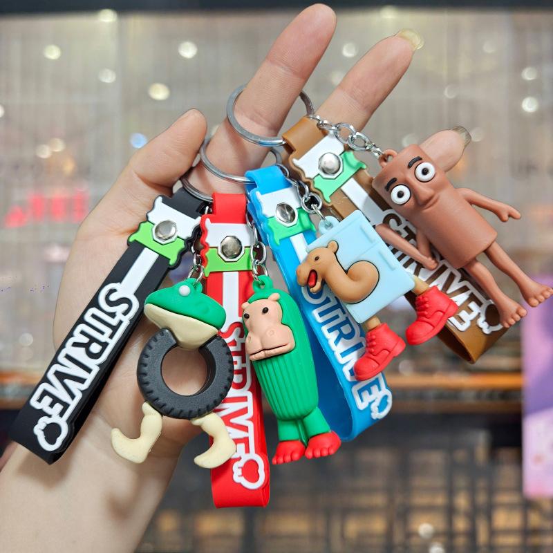 Creative Italian Brainrot Animals Keychains For Accessories Funny Ttungtung Sahur Keyrings Keychains Bags Pendant Decor Gifts