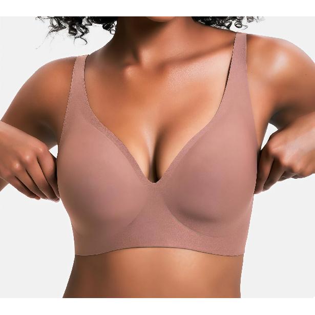 Zeriluna Push-Up Seamless Bra Wireless Invisible Bra for Small Busts Polyamide Spandex
