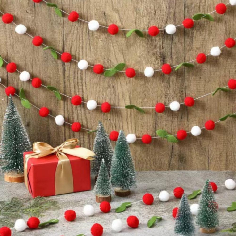New Year Gift Crafts Christmas Hanging DIY Toy Felt Ball Garland Party Supplies Wall Hanging Festival