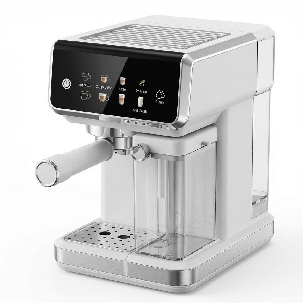 Italian Semi-Automatic Espresso Machine - 20 Bar Pressure with Milk Frother, Compact for Household Use