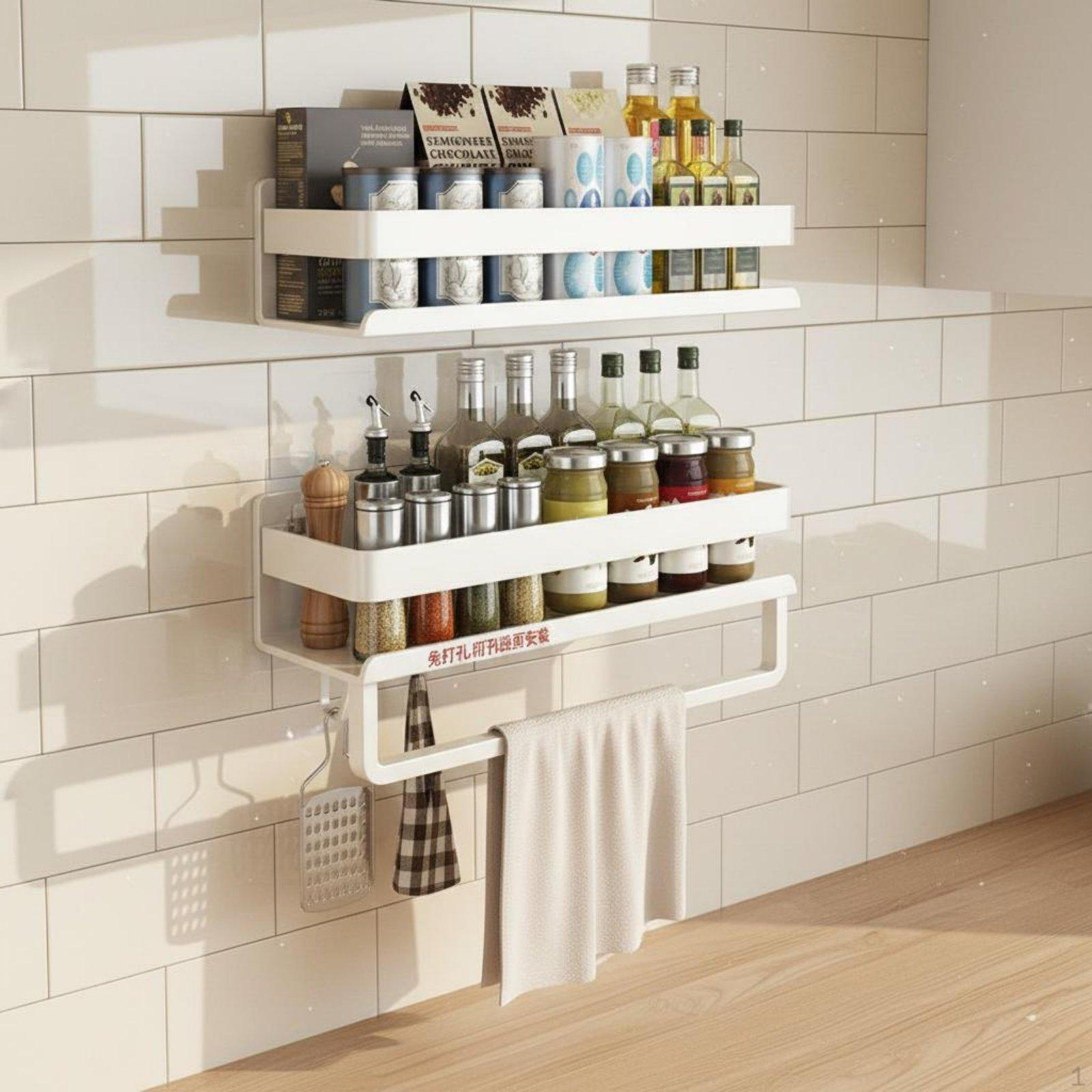 WallMounted Spice Rack Drill Installation MultiFunctional