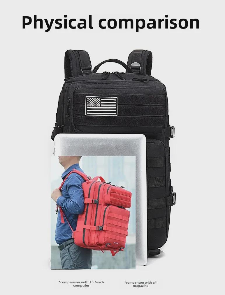 Men's Large-Capacity Waterproof Tactical Backpack for Outdoor Sports & Hiking