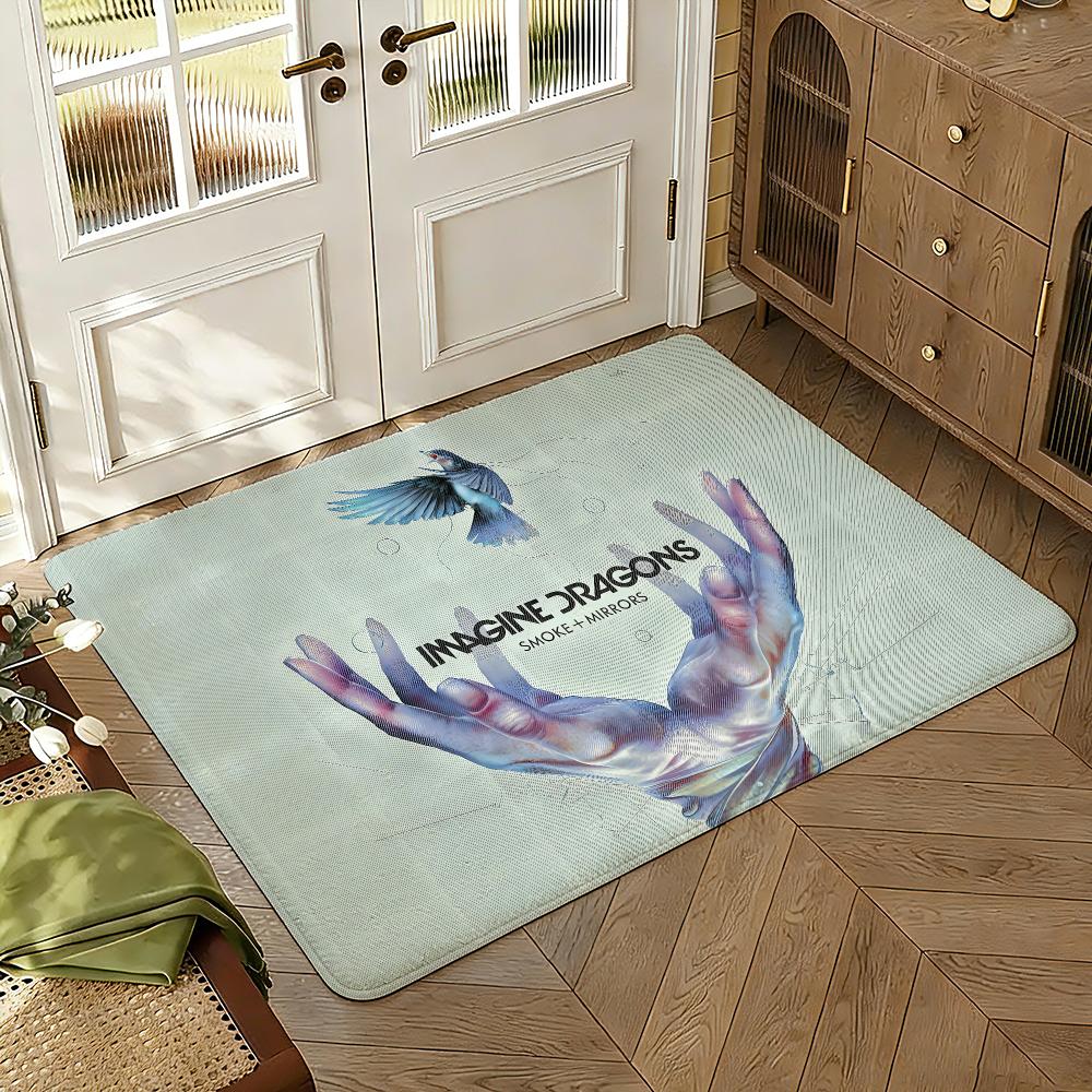 Rock Band Imagine D-Dragons Bones Floor Mat Soft Thickened Non-Slip Bedroom Living Room Door Mat Home Decor Flannel Rugs