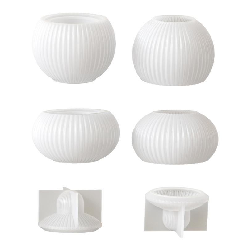 Creative Silicone Mold Striped Pattern Storage Box Moulds Plant Pots Molds Silicone Texture for Crafting Enthusiasts