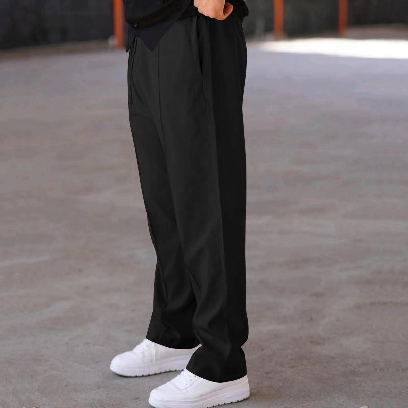 Men's Sports Trousers Casual Trousers Men's Solid Colour Versatile Fashionable Straight Trousers