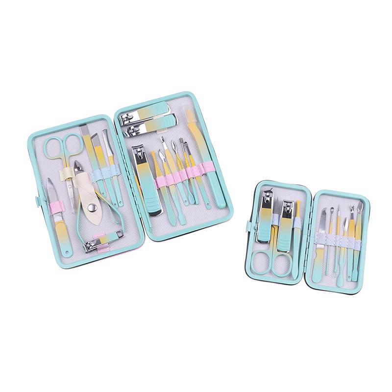 10/12/18Pcs Stainless Steel Nail Clippers Set Manicure Tools With Case