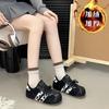 Leopard Print Velvet German Training Big Head Bread Shoes  Winter New Warm, Non-slip and High Casual Lace-up Cotton Shoes