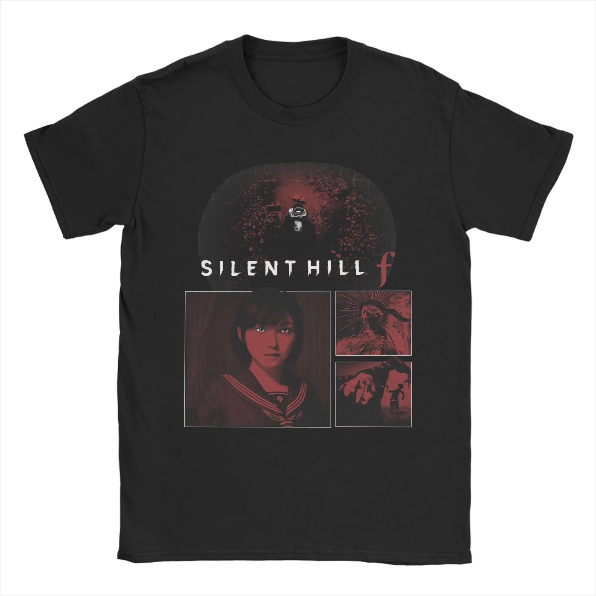

Silent Hill F Horror Game Men s T Shirt Vintage Tee Shirt Short Sleeve O Neck T-Shirt Cotton Birthday Gift Clothing 4XL