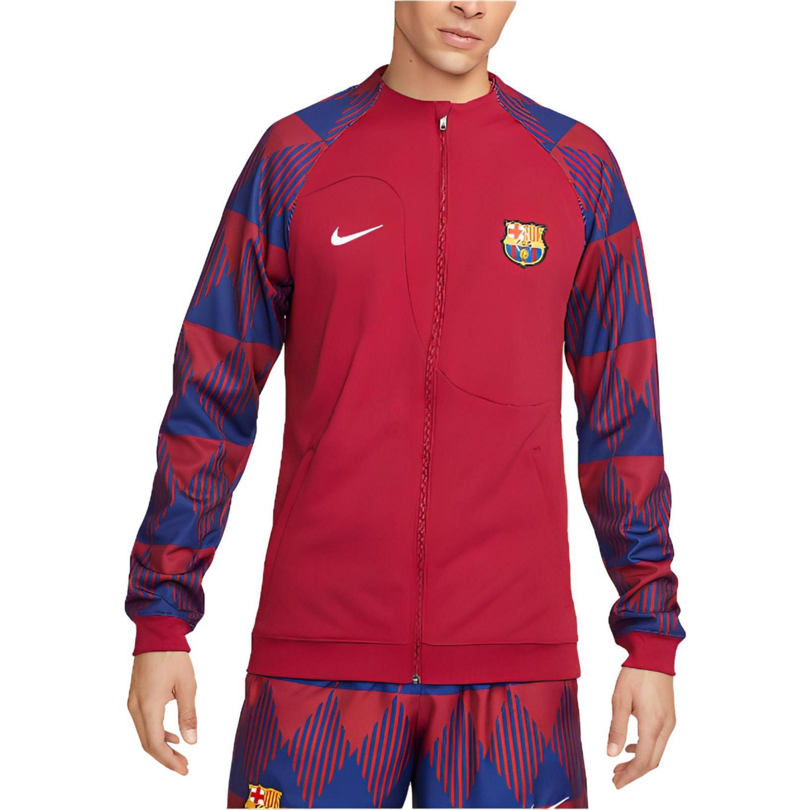 Nike FC Barcelona Academy Pro Full-Zip Knit Soccer Jacket  Red  Men s FB3043-620 L