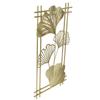 Gold Metal Wall Decor Golden Leaf Wall Hanging Decor Art Sculpture with Frame for Living Room Office Home Hotel