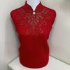 Winter Damen Fleece Pullover Dick Grobstrick Pullover Halber Rollkragen Strass Beflockt Übergröße Pullover