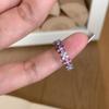 New dopamine colored diamond flower four-leaf clover ring fashionable and sweet temperament ring light luxury niche personality ring