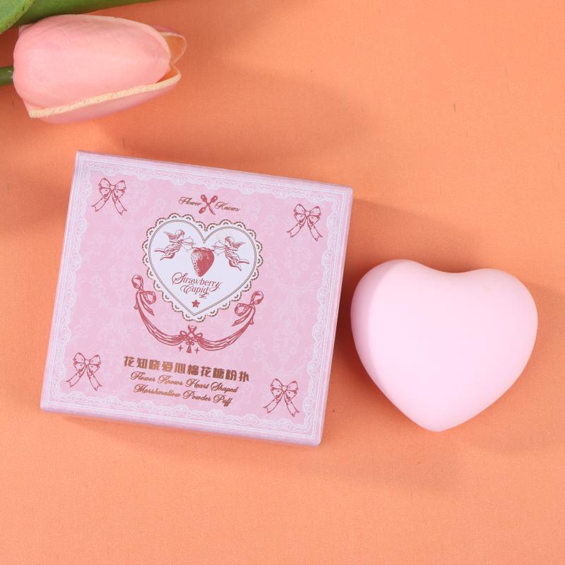 1Pcs Heart Bow Makeup Powder Puffs That Can Be Used In Both Dry And Wet Combinations Cotton Candy Air Cushion Powder Puff