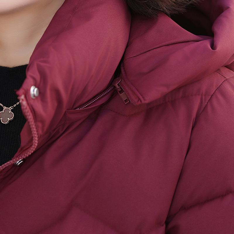 2025 Winter Velvet & Thickened Down Jacket for Elderly Women - Hooded, Warm, and Comfortable for Moms
