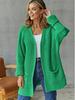 2025 Women's Mid-Length Thickened Lapel Pocket Knit Cardigan Sweater Coat