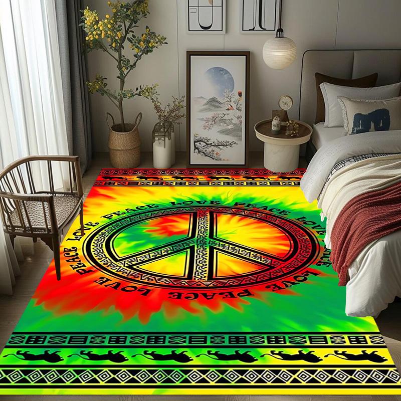 Vibrant Peace Love Harmony carpet floor mats Doormat Dormitory decoration Art Bathroom mat