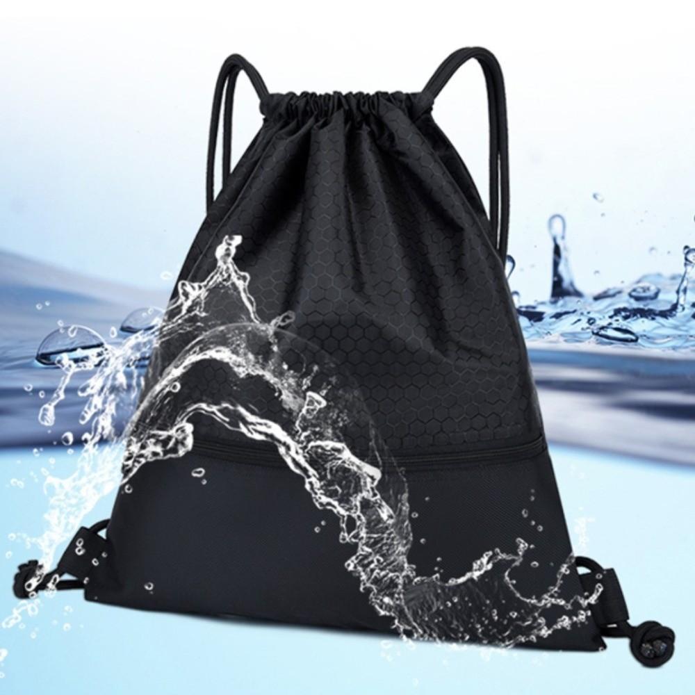Waterproof Fitness Drawstring Bag Solid Color Drawstring Pocket Casual Drawstring Backpack  Sports